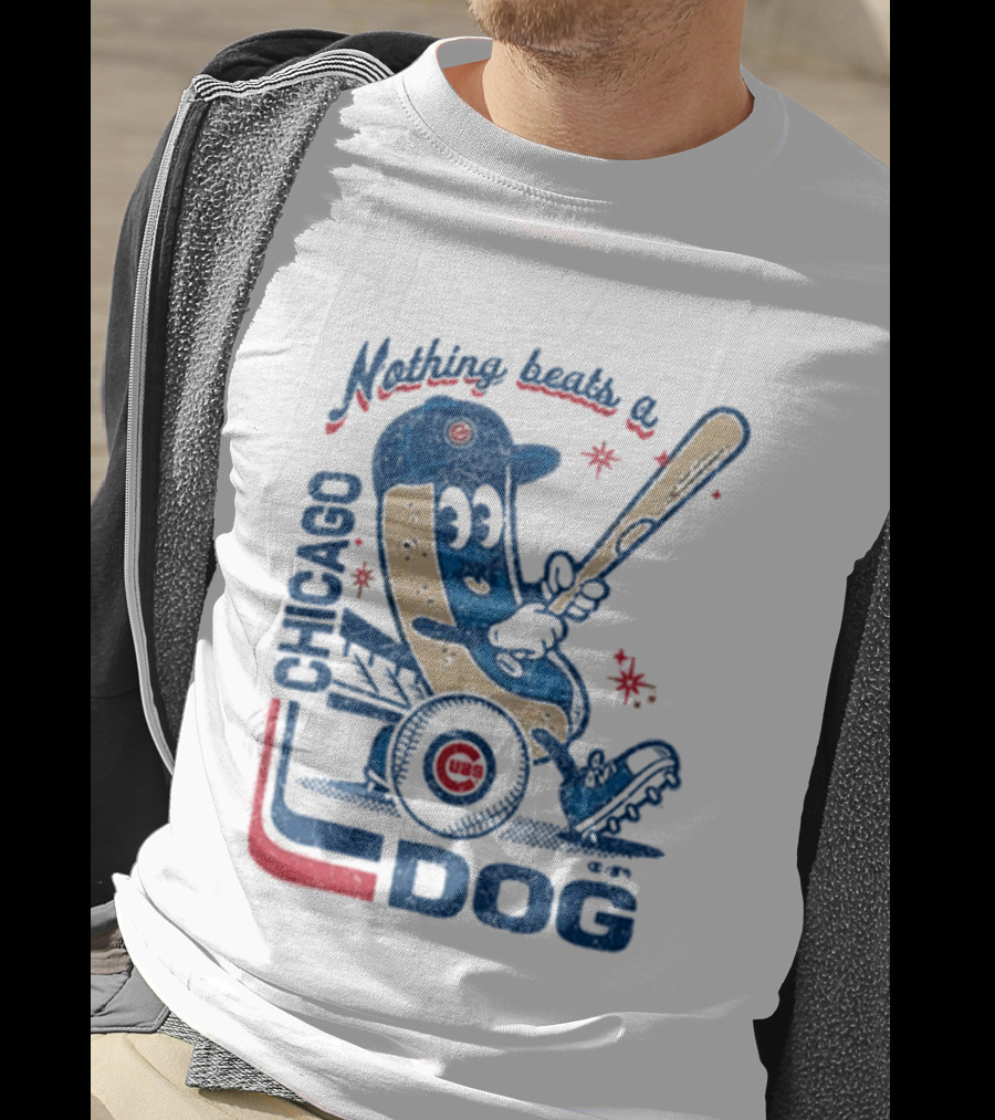 Chicago Cubs Hot Dog Nothing Beats A Chicago Dog T-Shirt