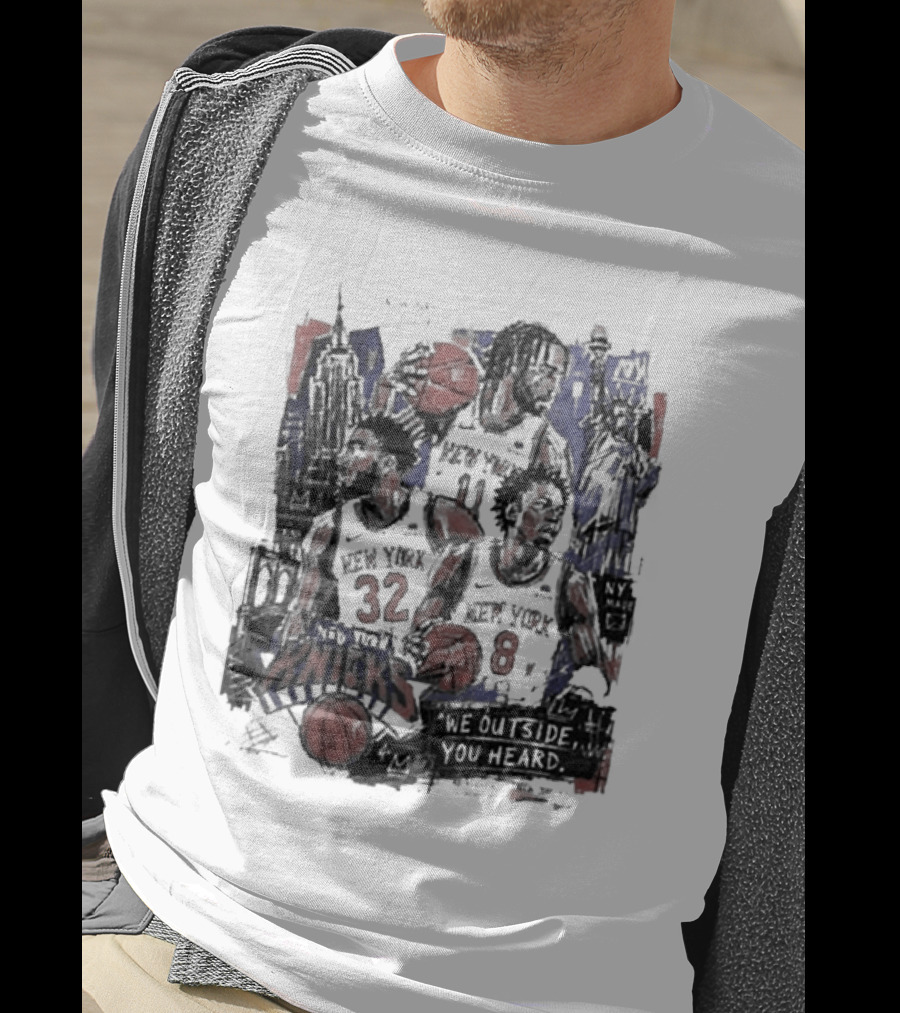 New York Knicks Josh Hart Jalen Brunson Donte DiVincenzo We Outside You Heard Basketball Players T-Shirt
