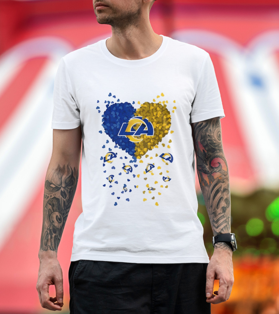 Los Angeles Rams Heart Logo 2026 Football Fanwear T-Shirt