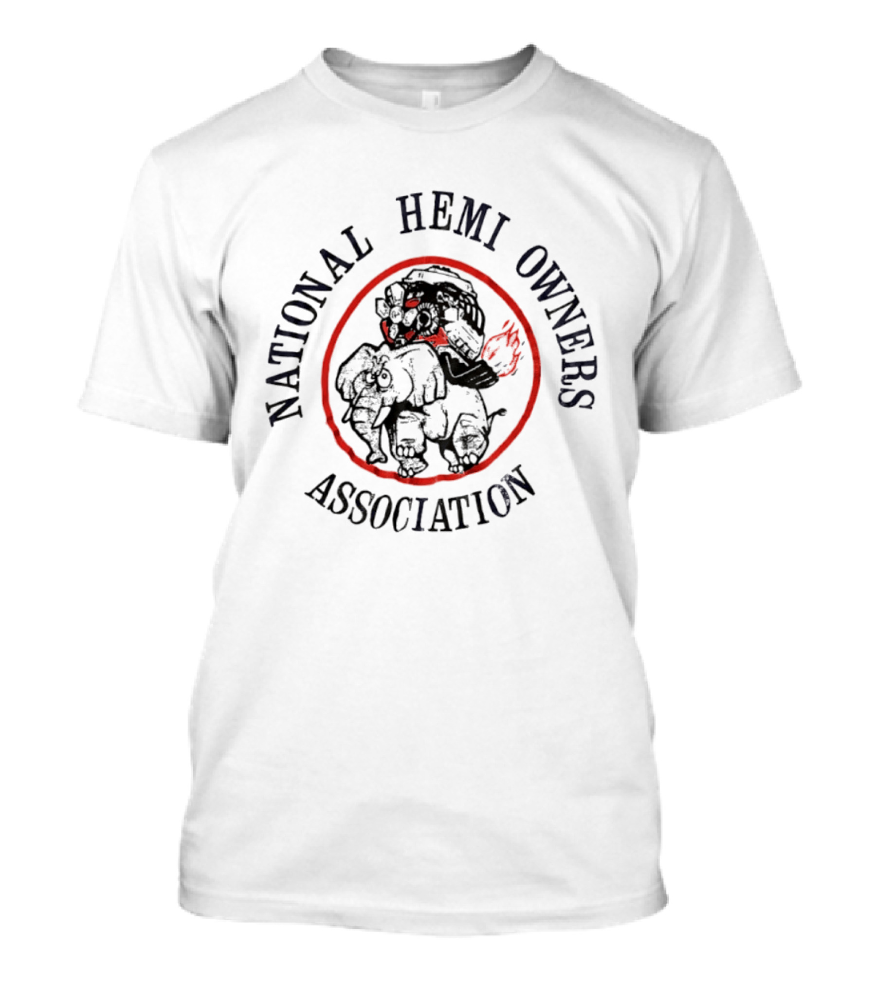 National Hemi Owners Association Elephant With Racing Helmet T-Shirt