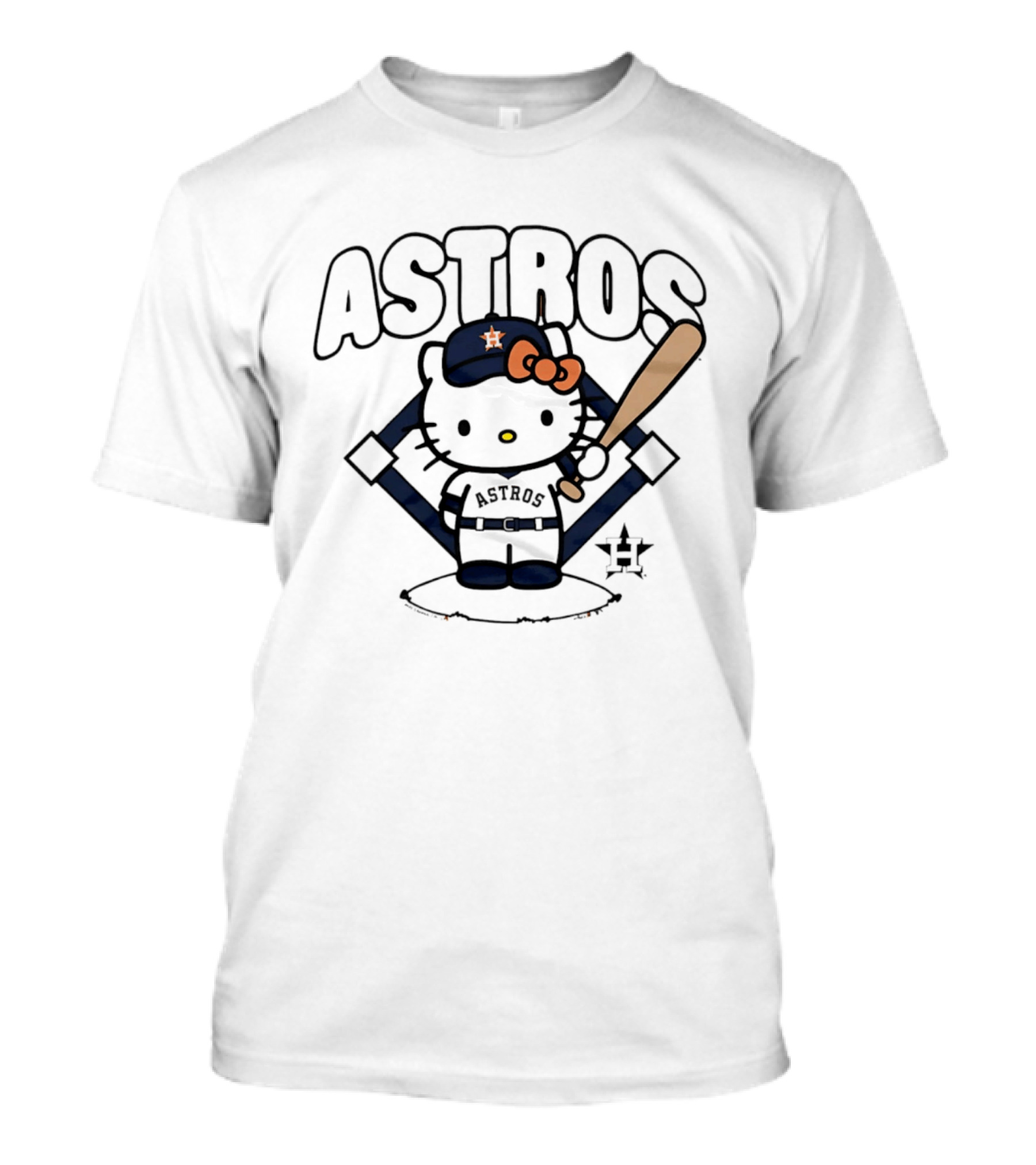 Hello Kitty Astros Baseball Collaboration With Bat And Cap T-Shirt