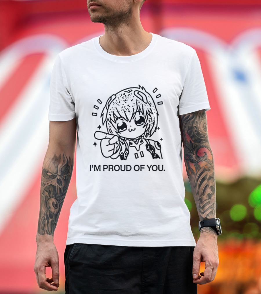 Rei Ayanami I'm Proud Of You Cute Anime Style Art With Finger Pointing T-Shirt