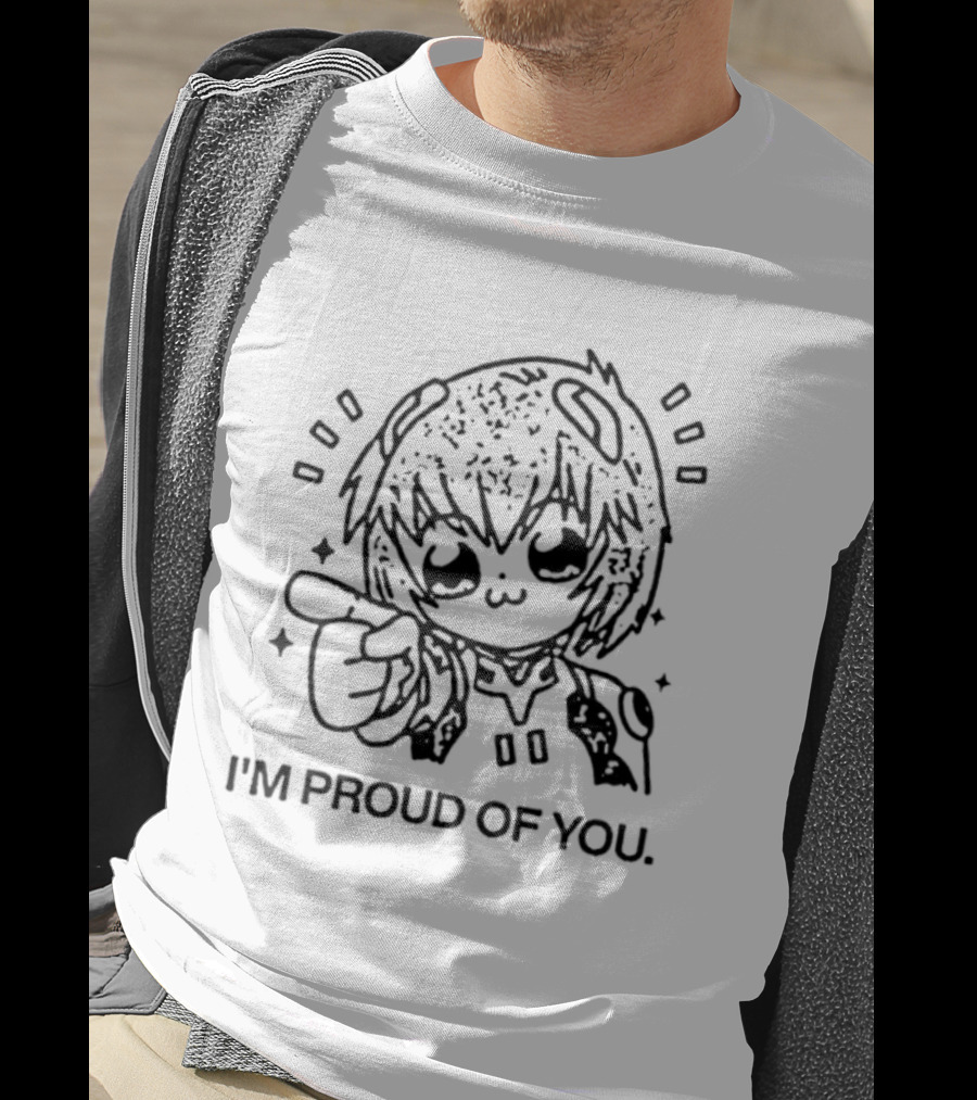 Rei Ayanami I'm Proud Of You Cute Anime Style Art With Finger Pointing T-Shirt