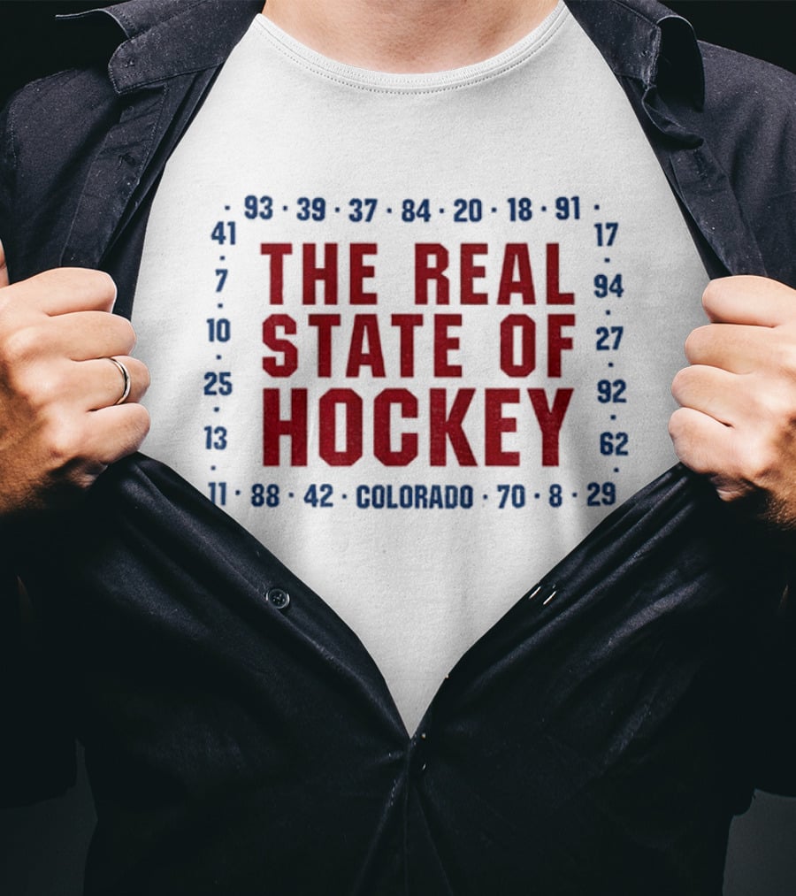 The Real State Of Hockey Colorado Numbers NHL 2026 T-Shirt