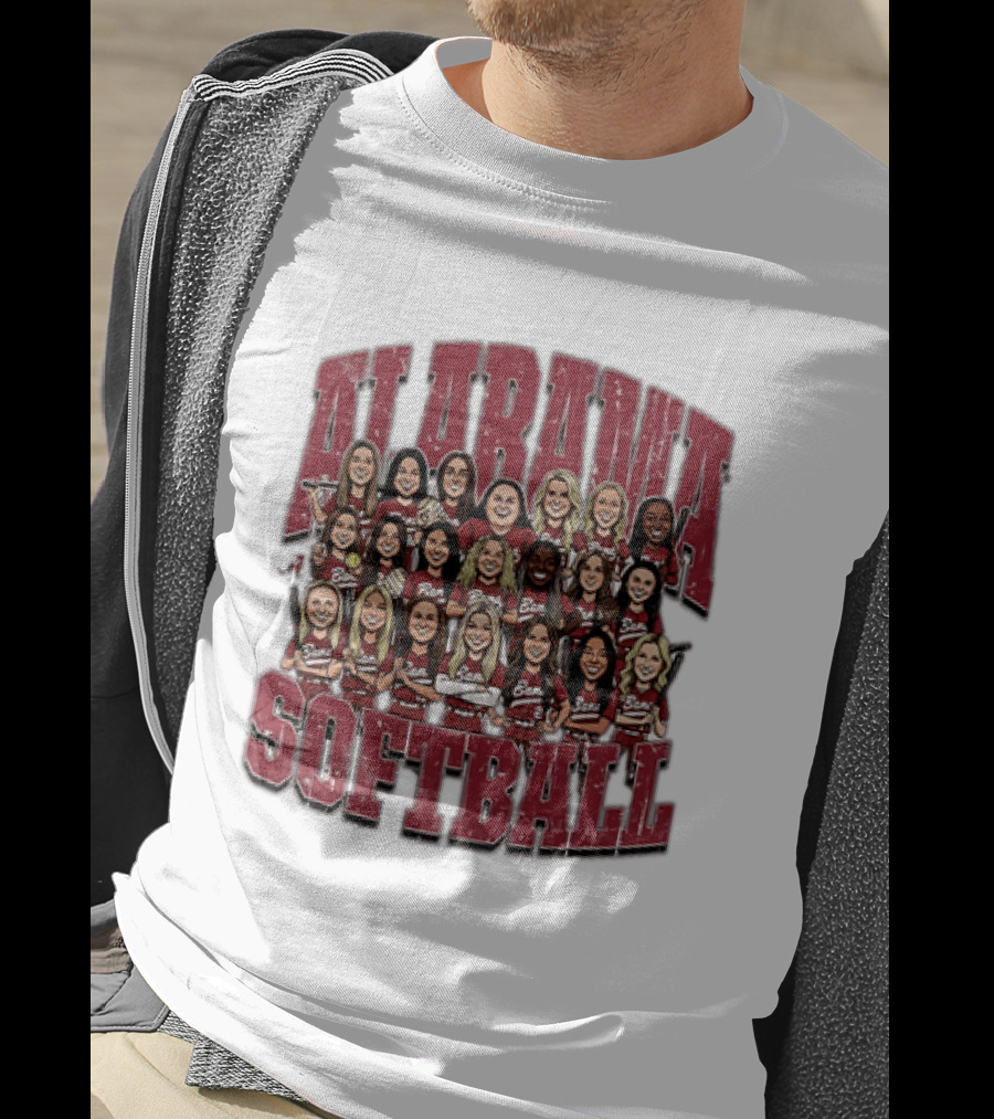 Crimson Tide Softball Alabama Team Caricature Players T-Shirt
