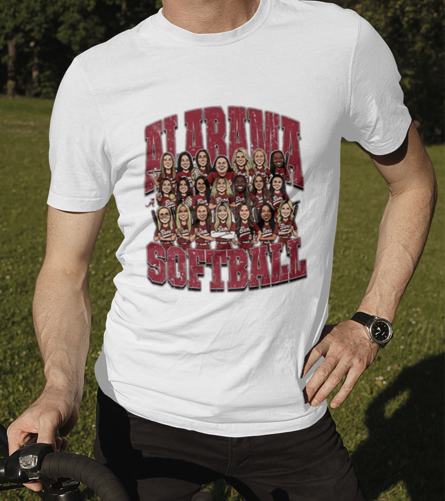 Crimson Tide Softball Alabama Team Caricature Players T-Shirt