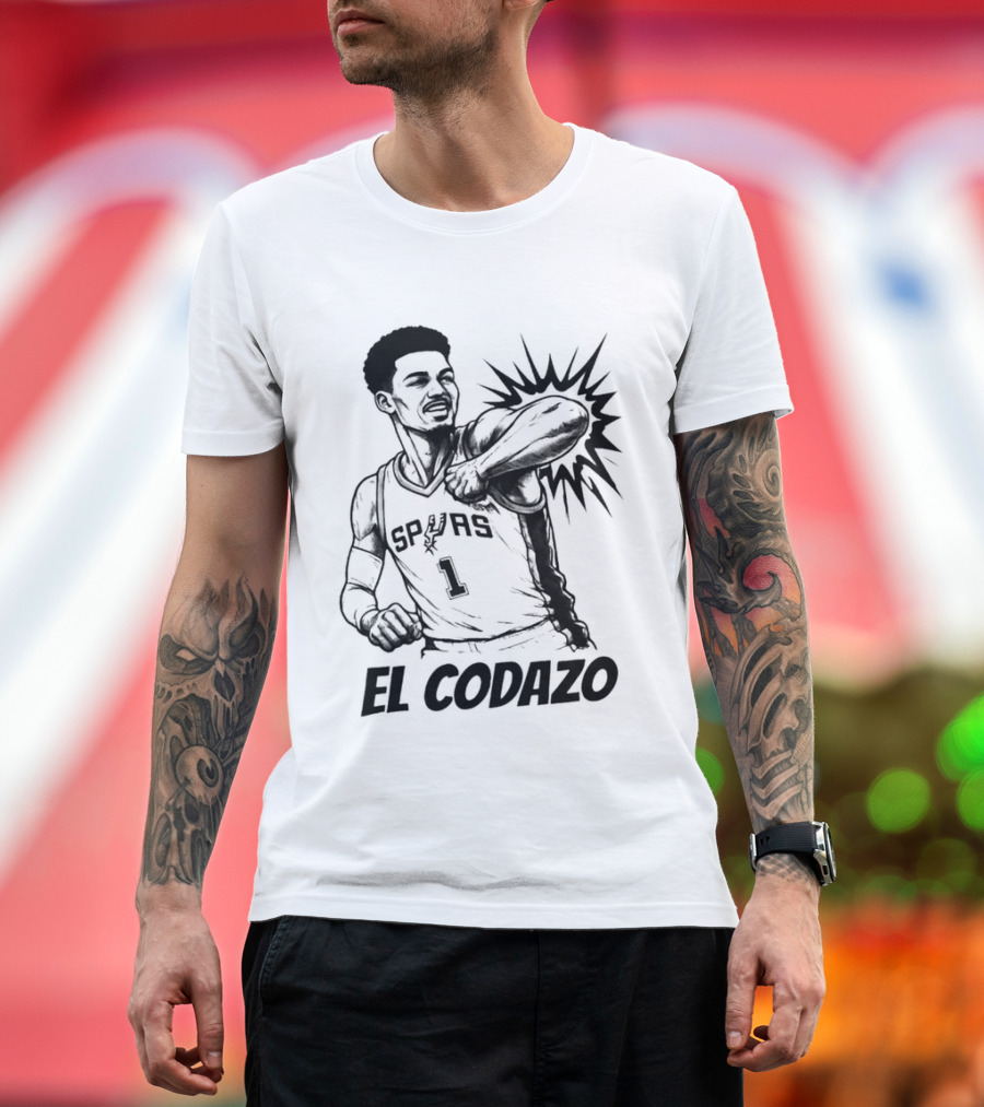 Victor Wembanyama Spurs Number One El Codazo Sketch T-Shirt