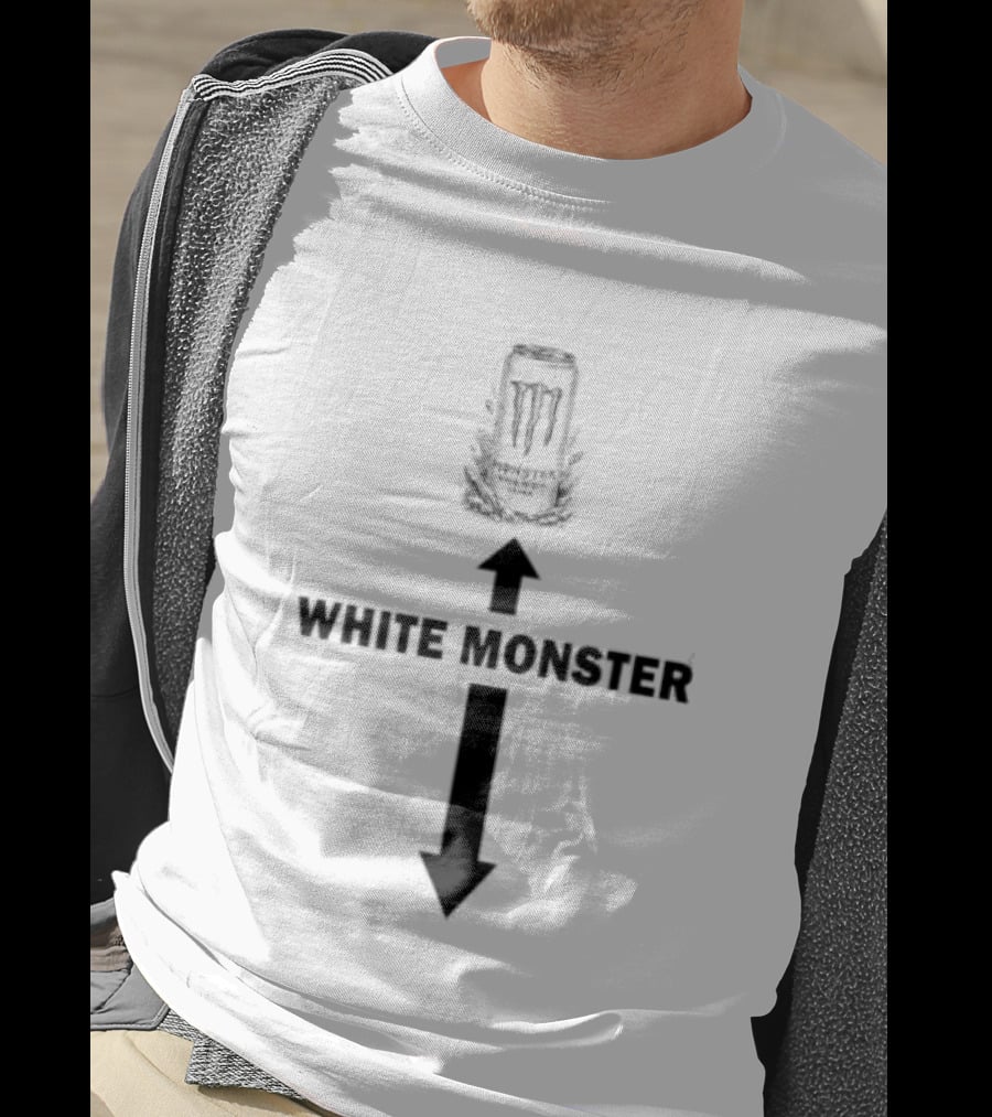 White Monster Arrows Indicate Direction Monster Energy Zero Ultra Meme T-Shirt