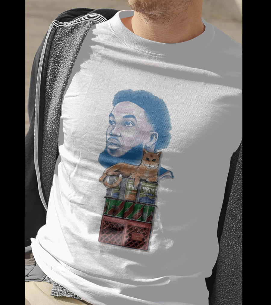 Karl Anthony Towns New York Knicks Bodega Cat And Paint Cans T-Shirt