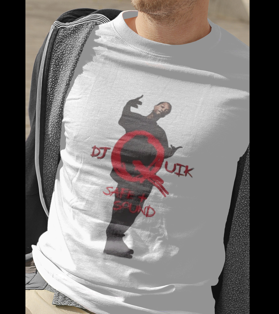 DJ Quik Safe Sound Album Cover Art Featuring Bold Red Lettering T-Shirt
