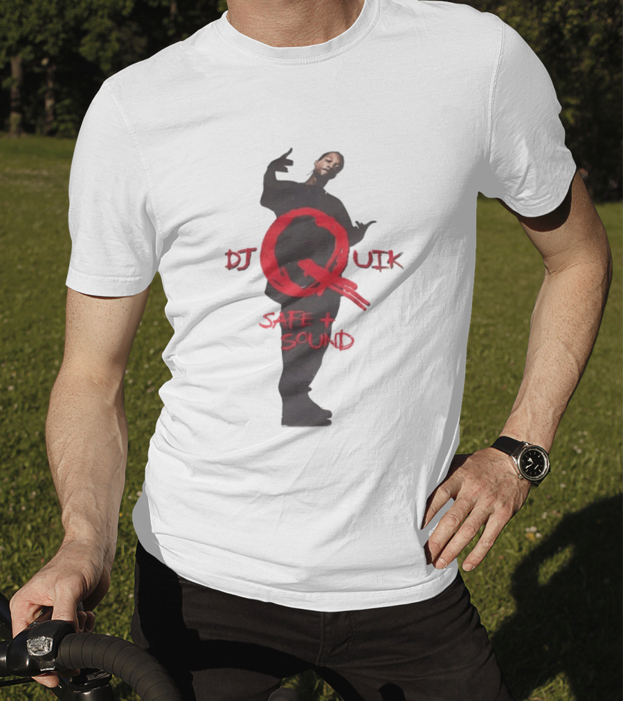 DJ Quik Safe Sound Album Cover Art Featuring Bold Red Lettering T-Shirt