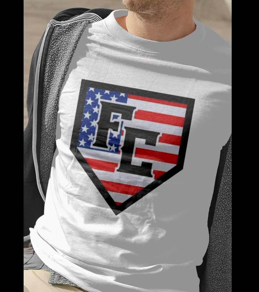 FC Patriotic Home Plate USA Flag White Regular 5000 T-Shirt