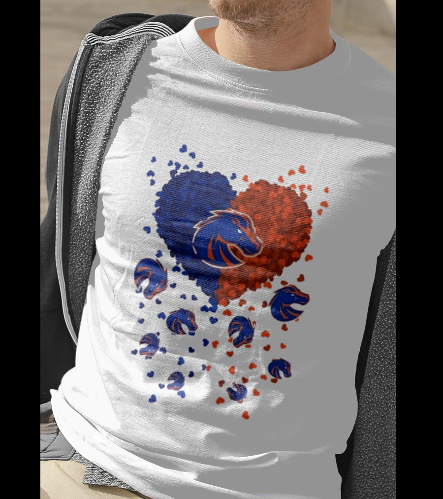 Heart Of Boise State Broncos Football 2026 Blue Orange Passion T-Shirt