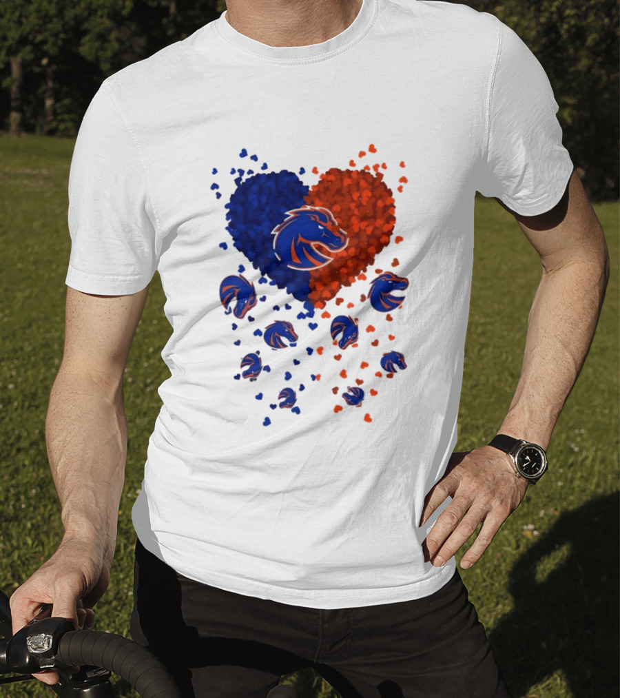 Heart Of Boise State Broncos Football 2026 Blue Orange Passion T-Shirt