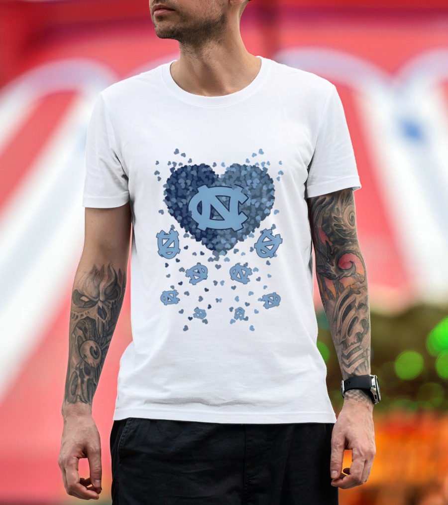 North Carolina Tar Heels Football Heart 2026 T-Shirt