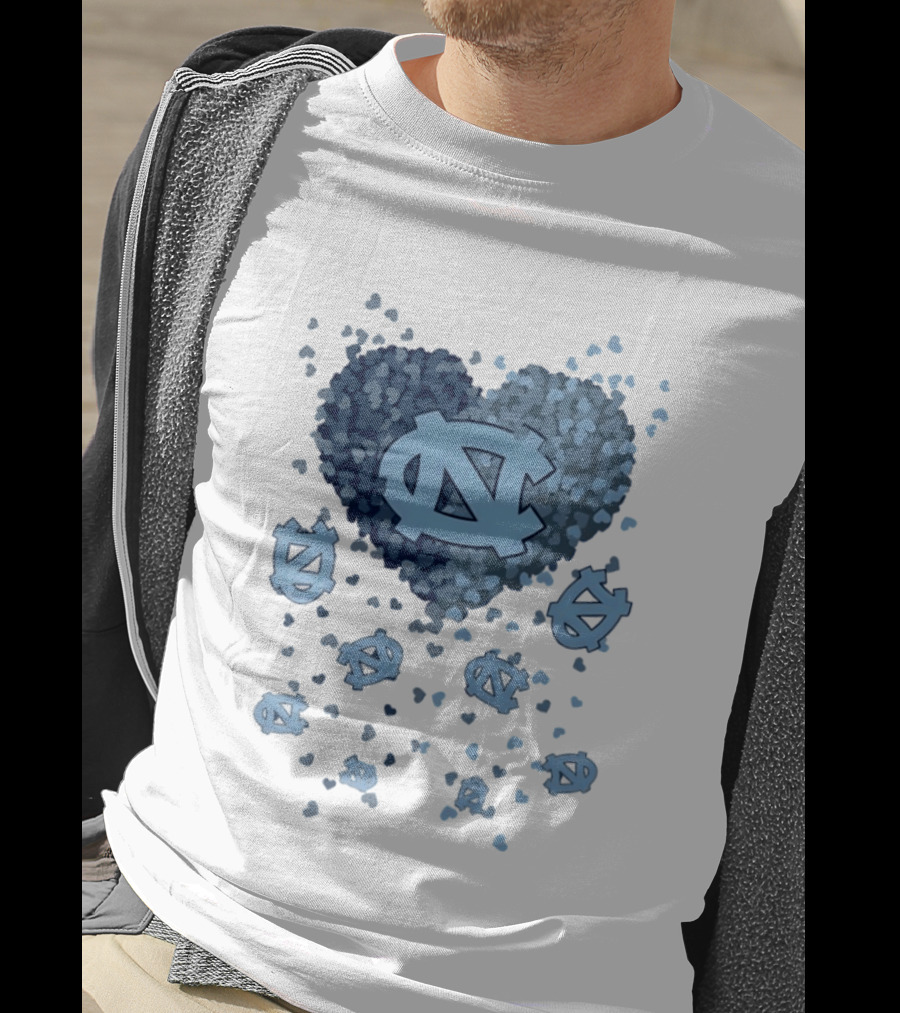 North Carolina Tar Heels Football Heart 2026 T-Shirt