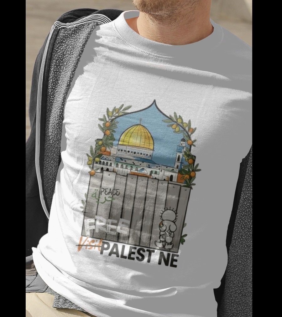 Nakba 78 Free Jerusalem Palestine Peace Symbol Olive Tree Dome T-Shirt