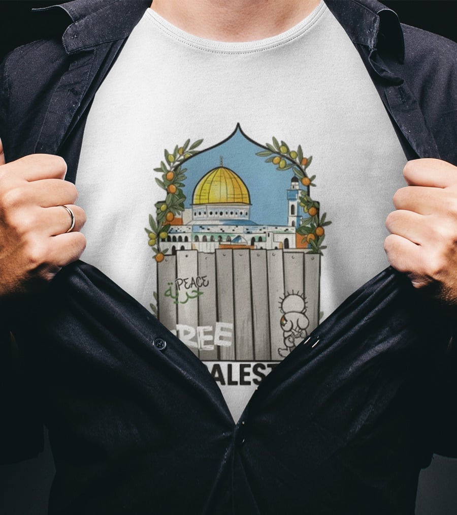 Nakba 78 Free Jerusalem Palestine Peace Symbol Olive Tree Dome T-Shirt