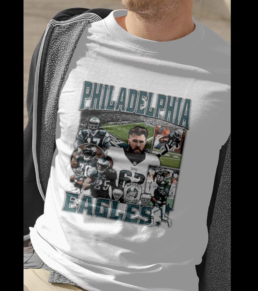 Philadelphia Eagles Football 90s Bootleg Players Collage T-Shirt
