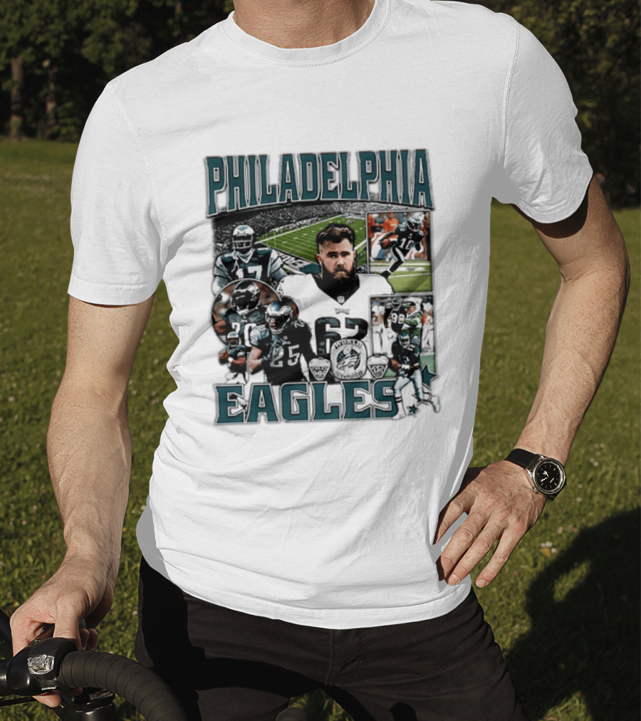 Philadelphia Eagles Football 90s Bootleg Players Collage T-Shirt