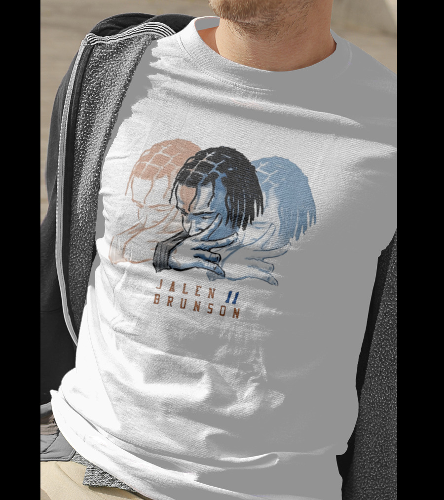 Jalen Brunson 11 New York Knicks Multi Pose Triple T-Shirt