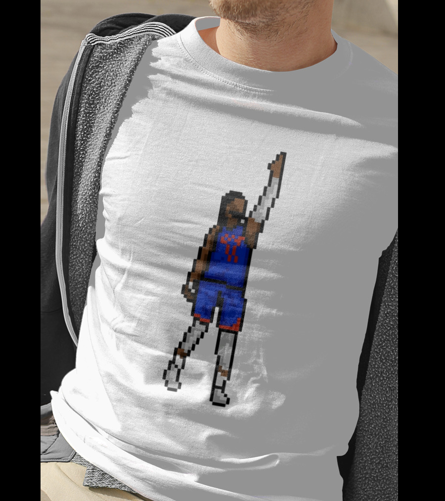 Jalen Brunson Clutch Pixel Art New York Knicks Basketball T-Shirt