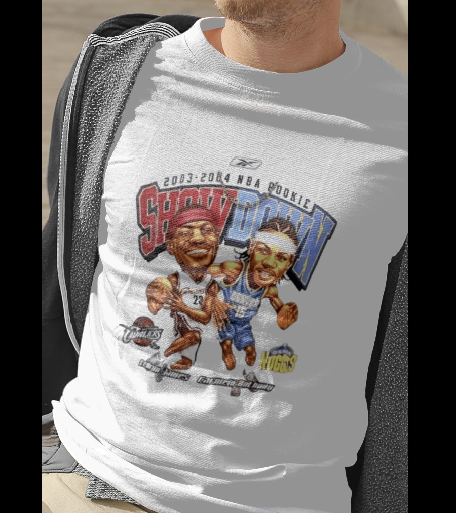 2003 2004 NBA Rookie Showdown LeBron James Carmelo Anthony Cavaliers Nuggets T-Shirt