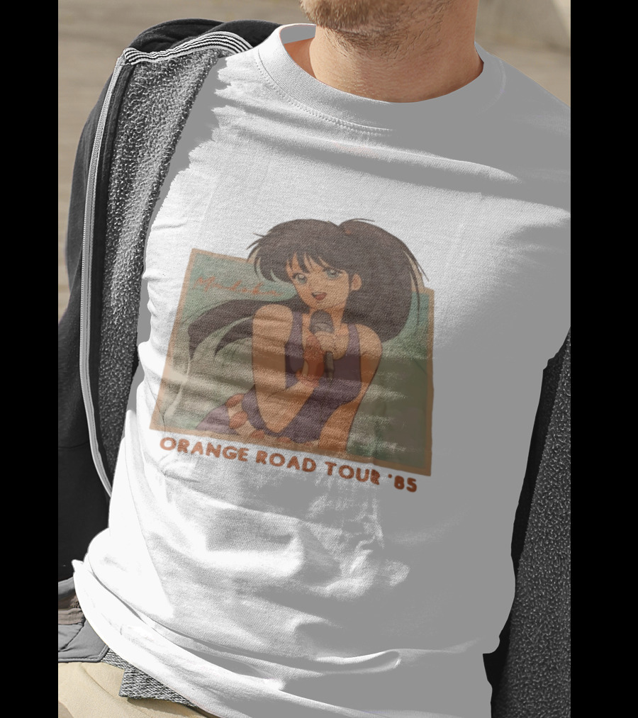 Madoka Ayukawa Orange Road Tour 1985 Anime Character Singing Mic T-Shirt