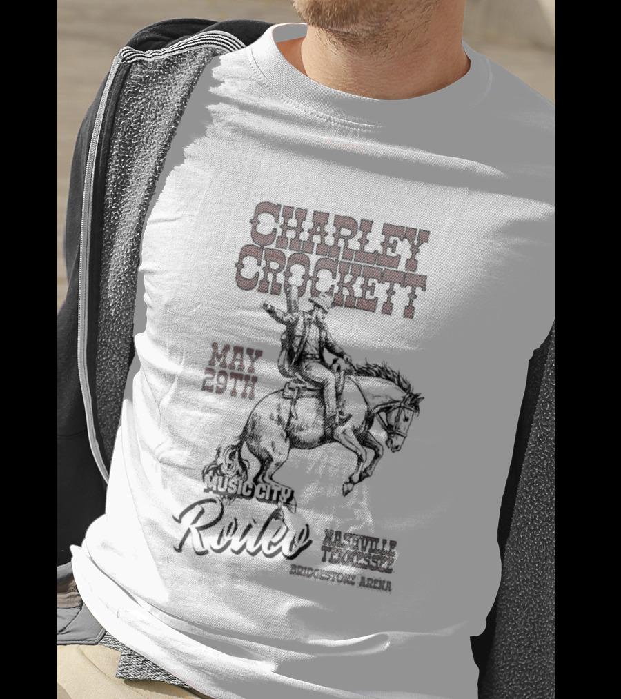 Charley Crockett Music City Review May 29 2026 Nashville TN Cowboy Horse Rider T-Shirt