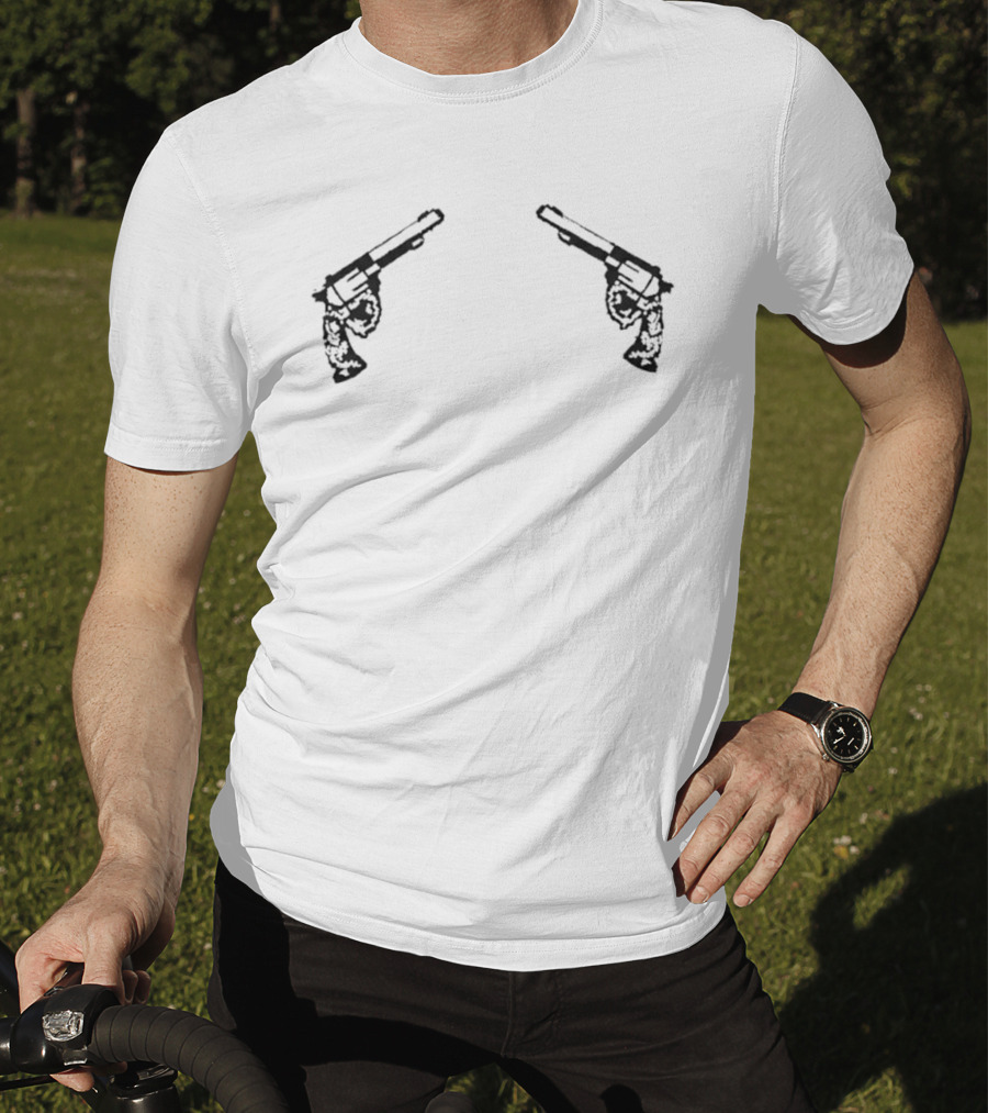 Conor McGregor Machine Gun Motif 2026 Dual Revolvers T-Shirt