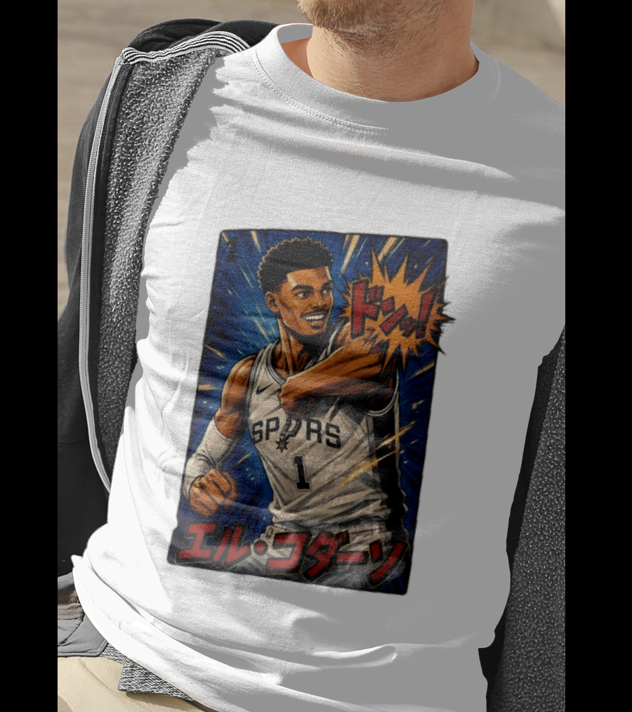 El Codazo Victor Wembanyama San Antonio Spurs Basketball Manga Style Japanese T-Shirt