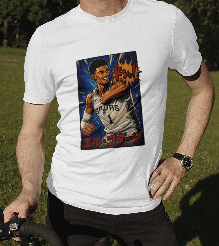 El Codazo Victor Wembanyama San Antonio Spurs Basketball Manga Style Japanese T-Shirt