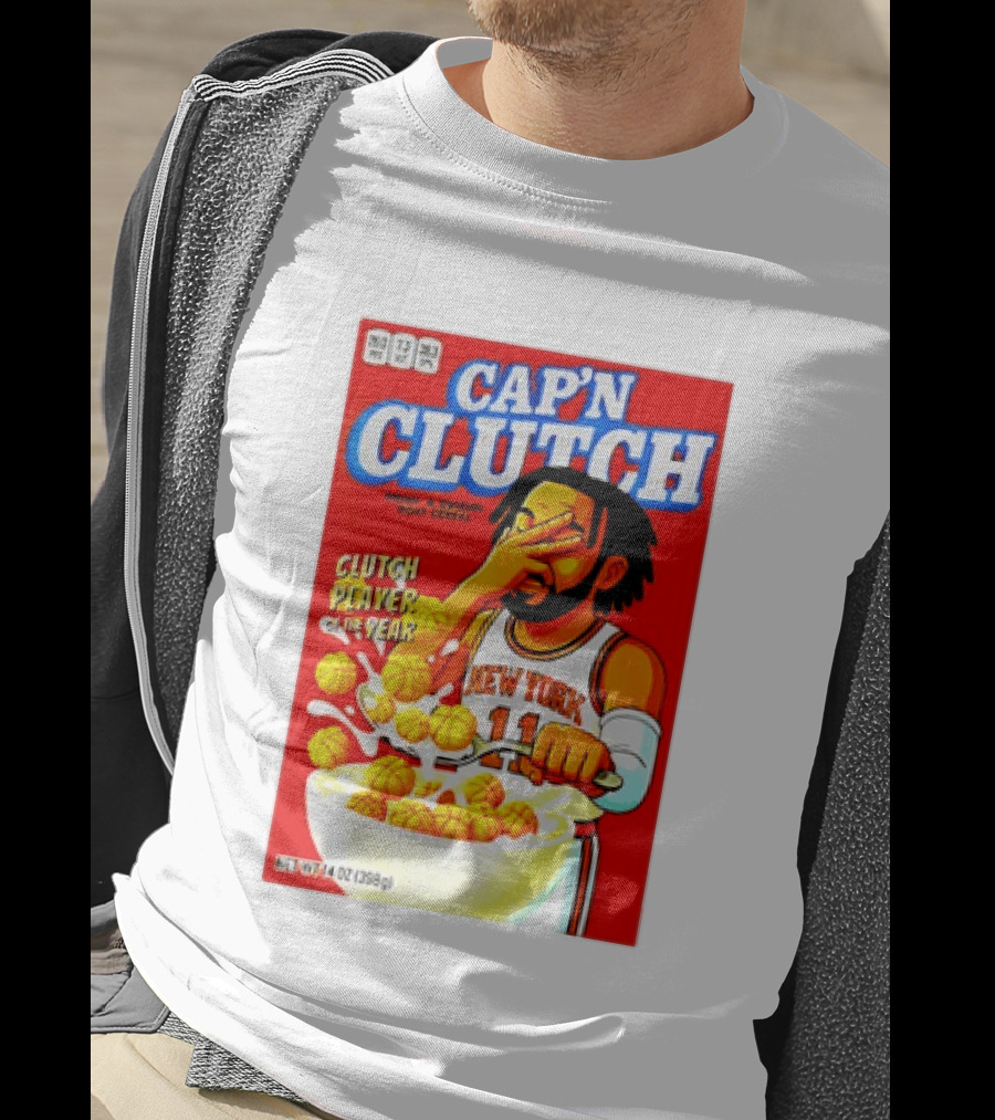 Cap'n Clutch New York Knicks Clutch Player Of The Year Cereal Box T-Shirt