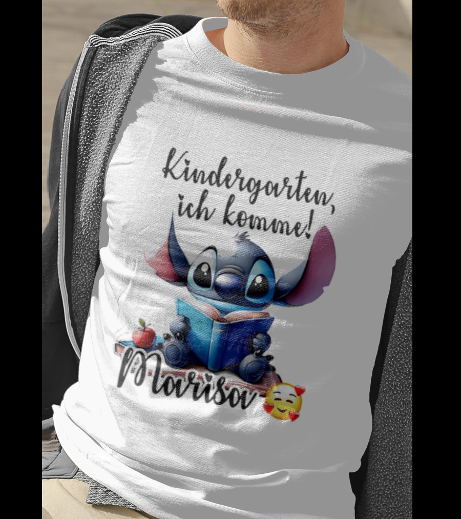 Kindergarten Ich Komme Marisa Blue Alien Book Reading T-Shirt