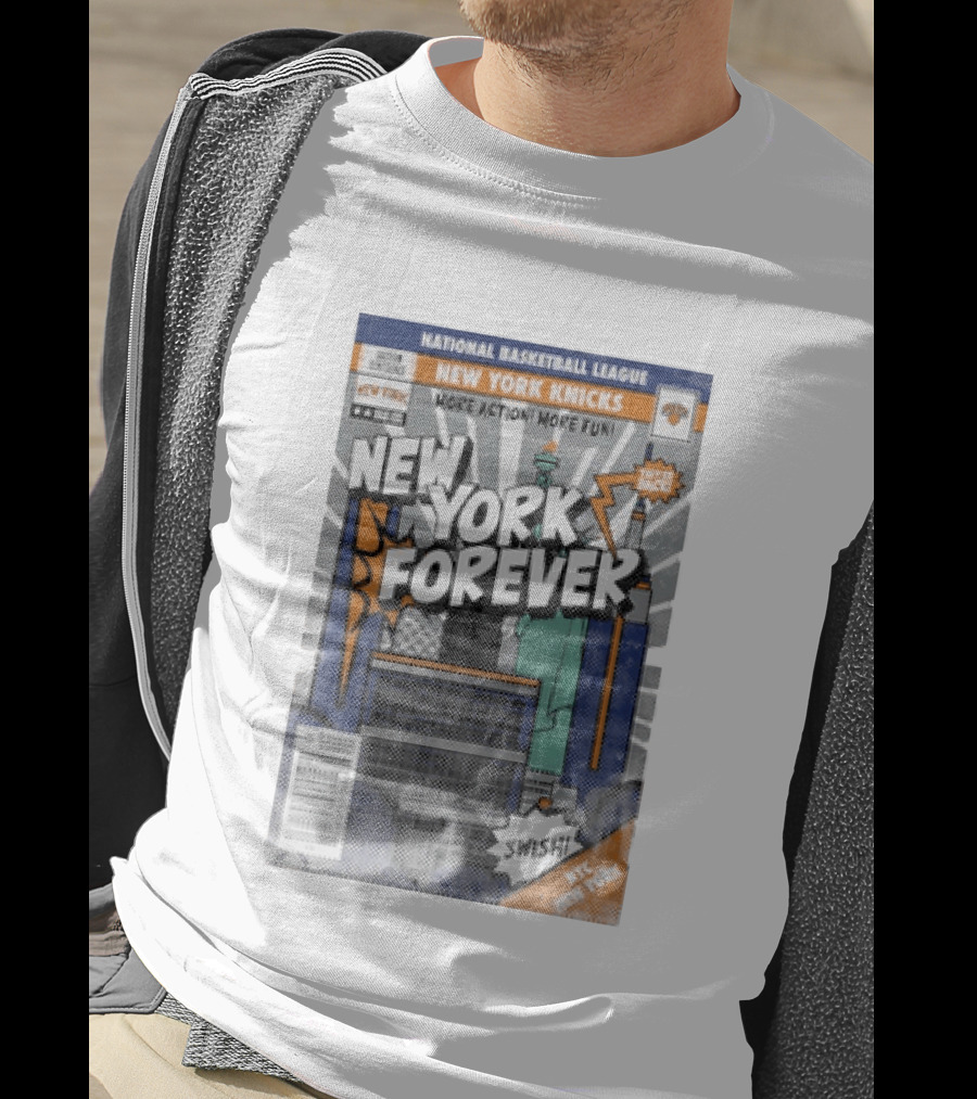 New York Knicks National Basketball League New York Forever Comic Book Style Swish NYC Basketball Fun T-Shirt