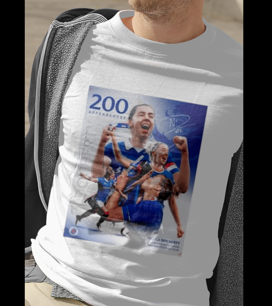 Nicola Docherty 200 Appearances Rangers Football Club Celebration T-Shirt