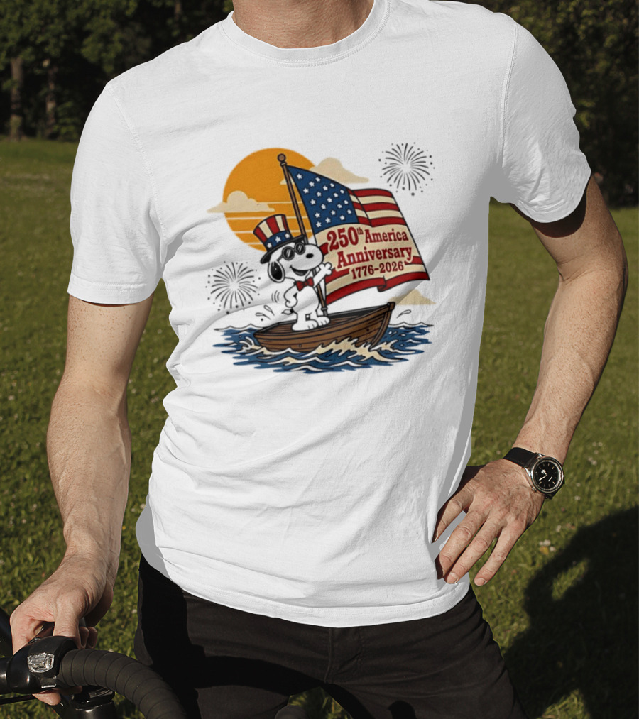 Snoopy 250th America Anniversary 1776 2026 Sailboat Celebration T-Shirt