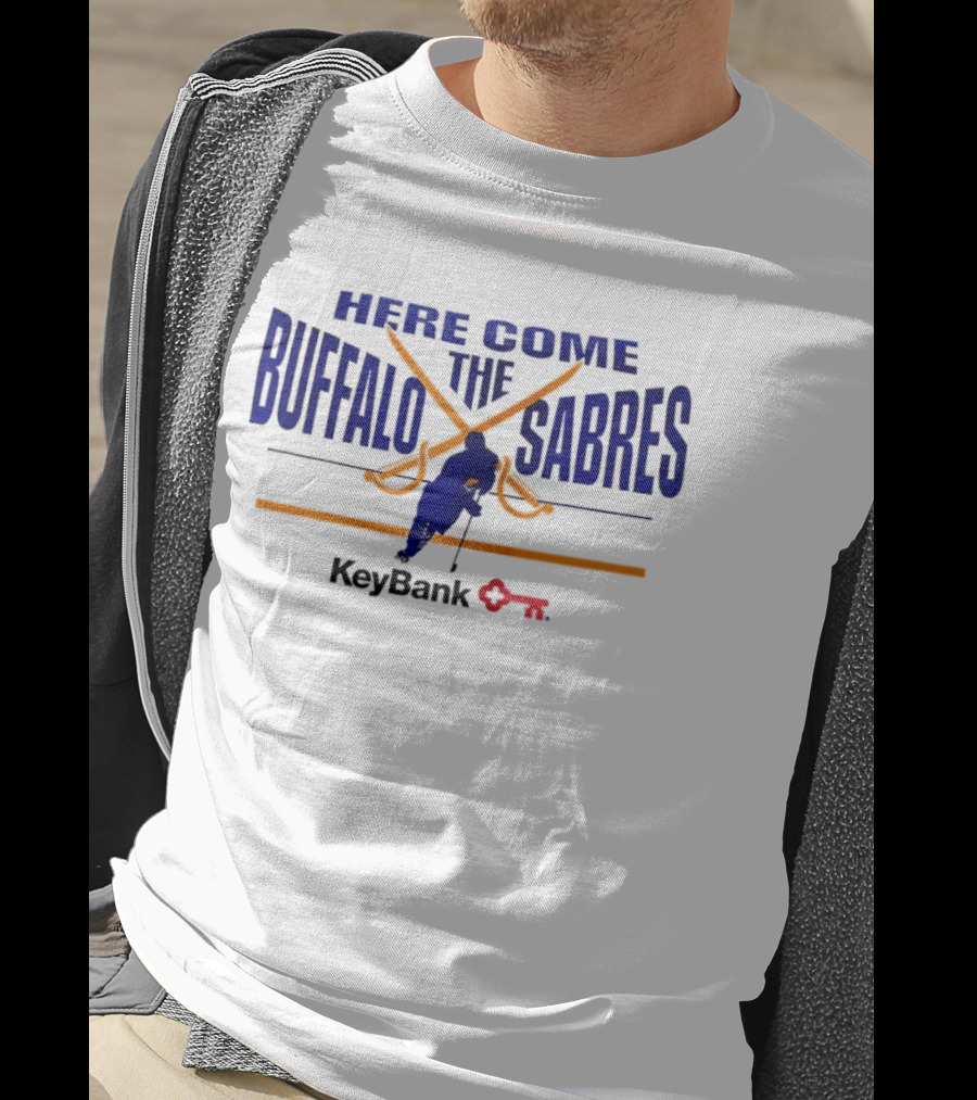 Here Come Buffalo The Sabres KeyBank Hockey Promotion T-Shirt