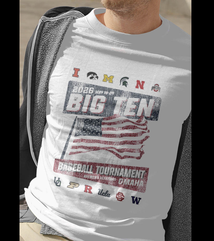 2026 Big Ten Baseball Tournament May 19 22 Omaha Team Logos T-Shirt