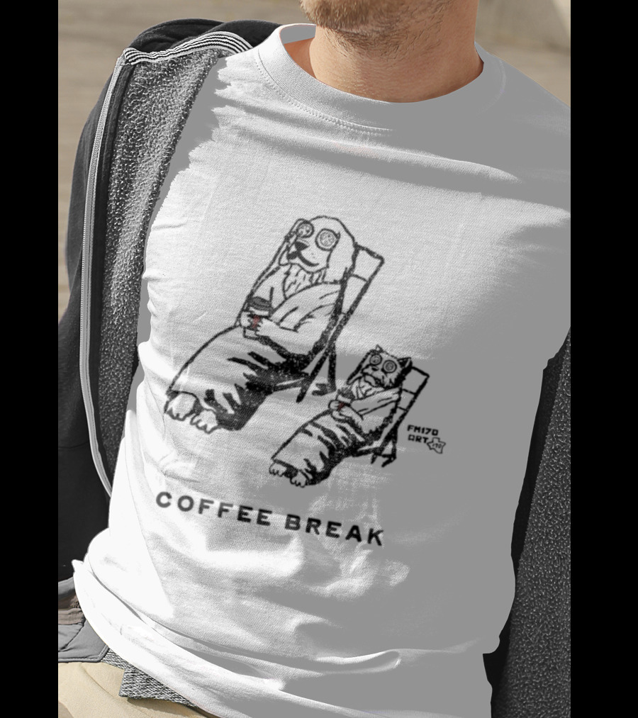 Coffee Break With Relaxing Dog And Cat T-Shirt