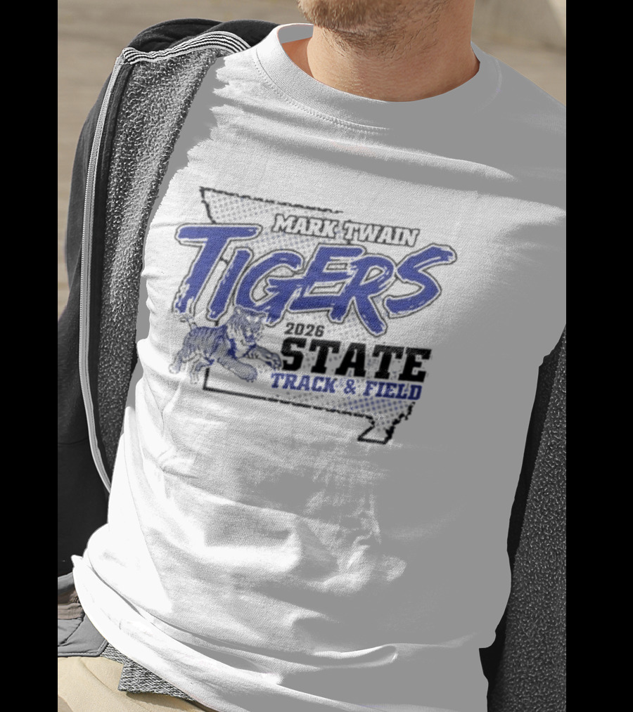 Mark Twain Tigers 2026 State Track And Field Missouri Map T-Shirt