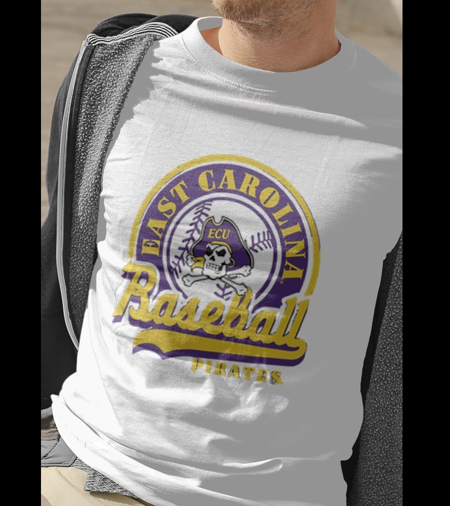 East Carolina Pirates ECU Baseball Skull T-Shirt
