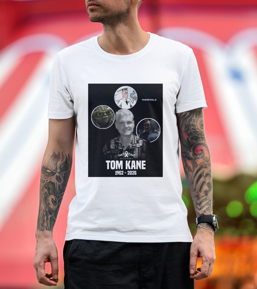 Rest In Peace Tom Kane 1962 2026 Animefeels Yoda T-Shirt