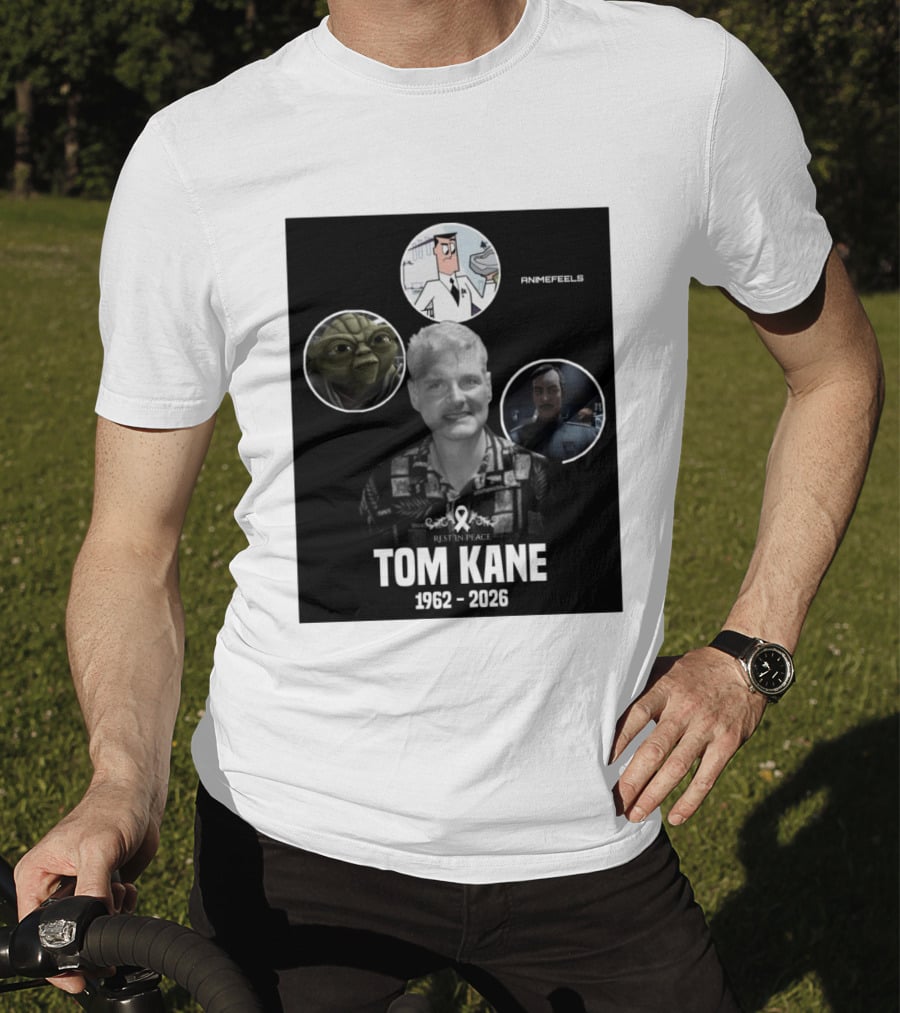 Rest In Peace Tom Kane 1962 2026 Animefeels Yoda T-Shirt