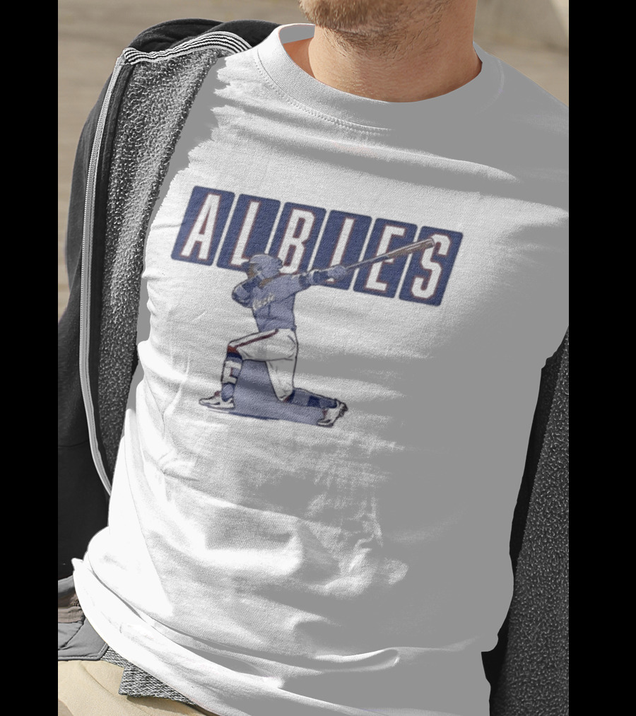 ALBIES ATLANTA Slugger Swing Baseball Player T-Shirt