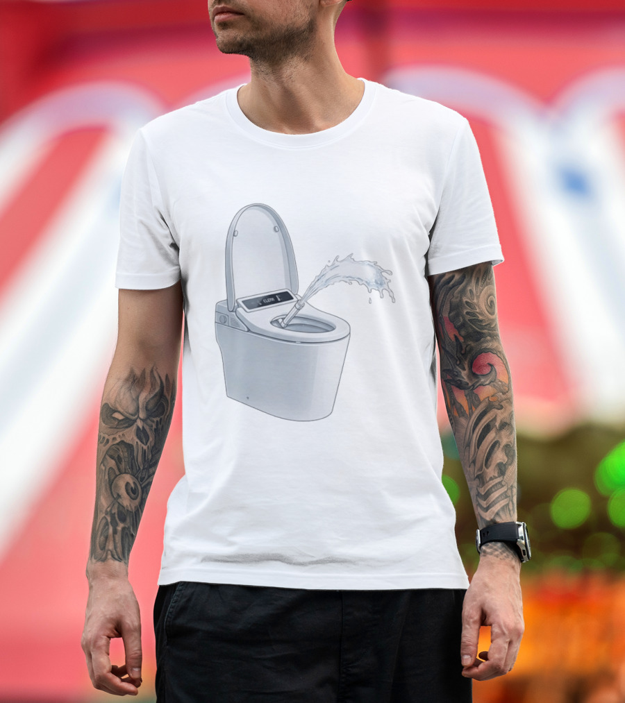 Smart Toilet Clean Water Splash Meme T-Shirt