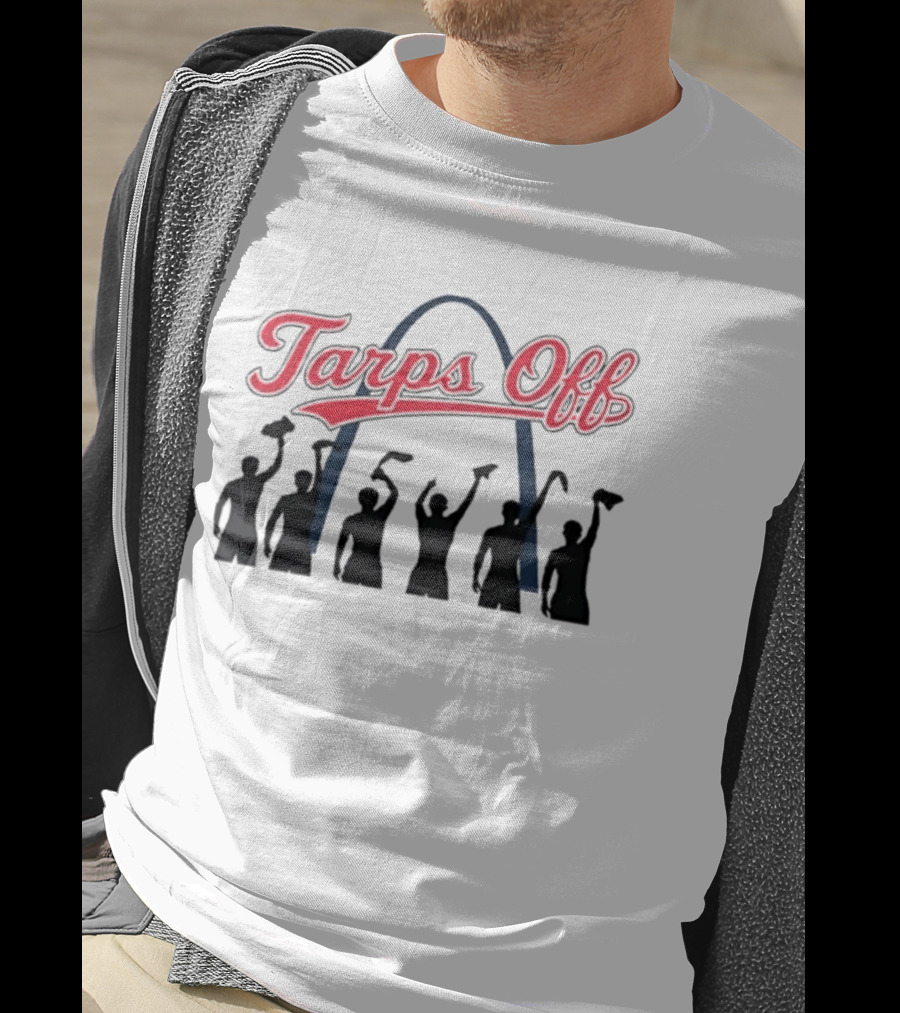St Louis Cardinals Tarps Off Arch Skyline Celebration T-Shirt