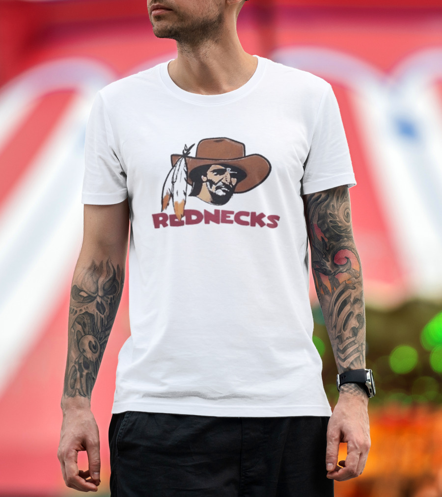 Washington Redskins Rednecks Cowboy Hat With Feather T-Shirt