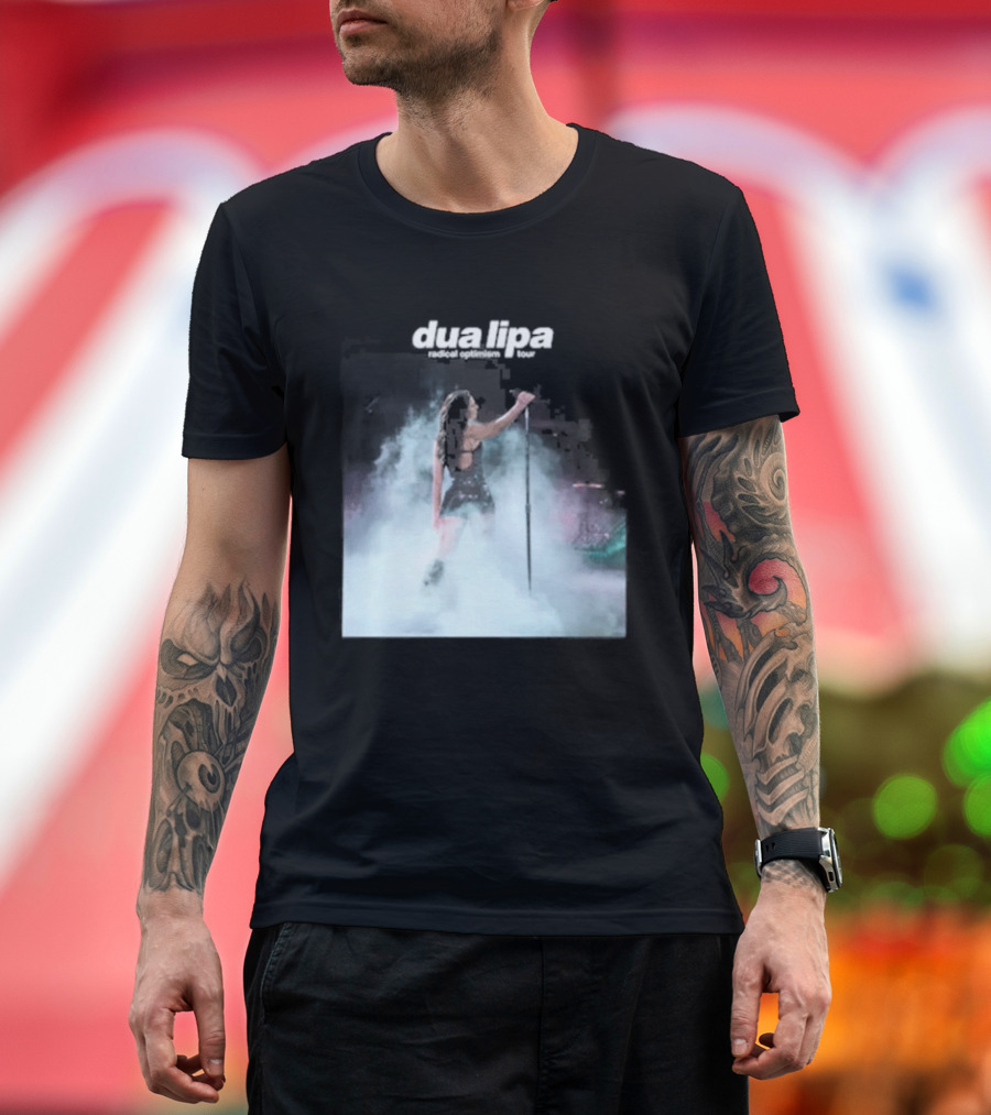 Dua Lipa Round Neck Abstract Pastel Aura T-Shirt