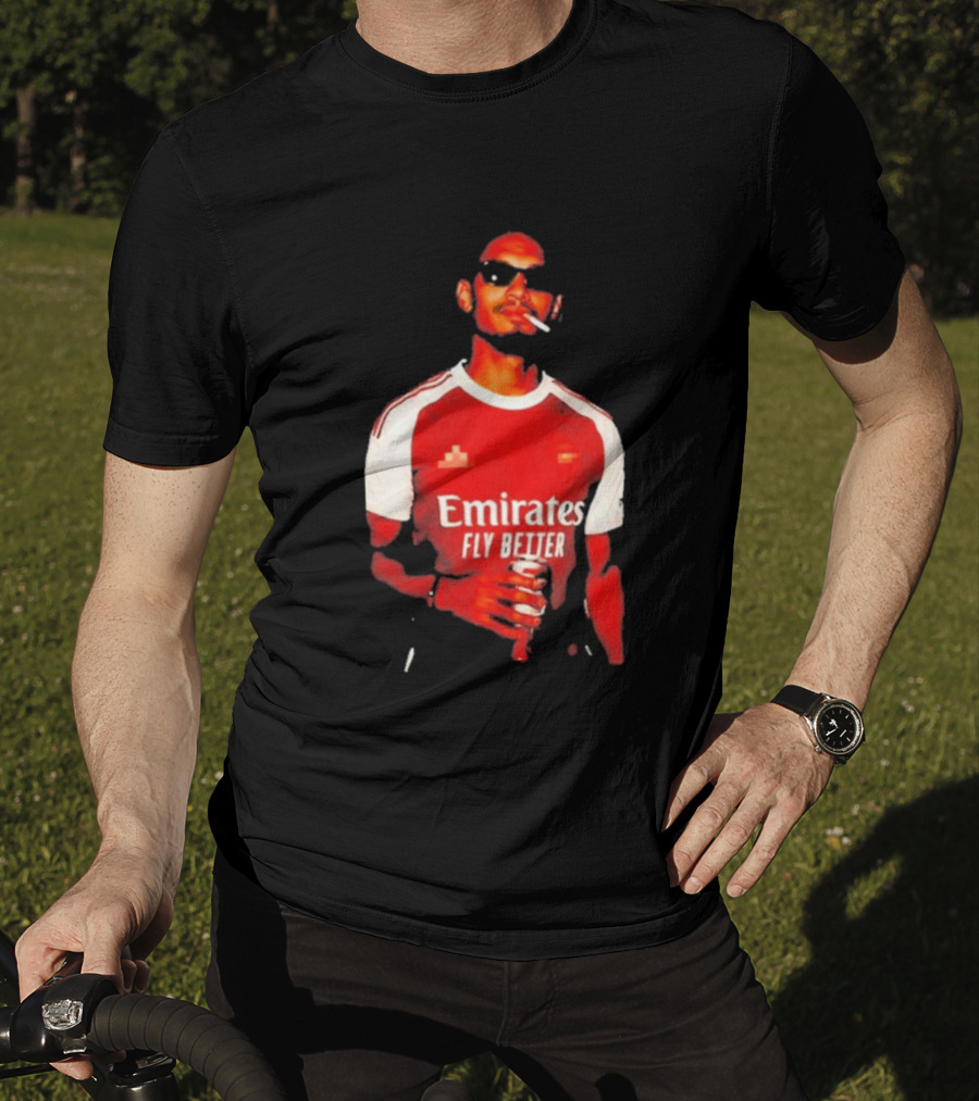 Gabriel Magalhaes Smoking Emirates Fly Better Arsenal T-Shirt